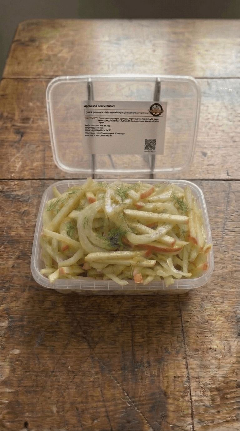Salade de pommes et fenouil à l'aneth frais et vinaigrette triple agrumes packaging