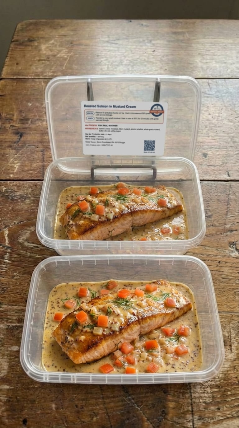 Grandmother's Heritage Roasted Salmon with Mustard-Tomato Cream Sauce packaging