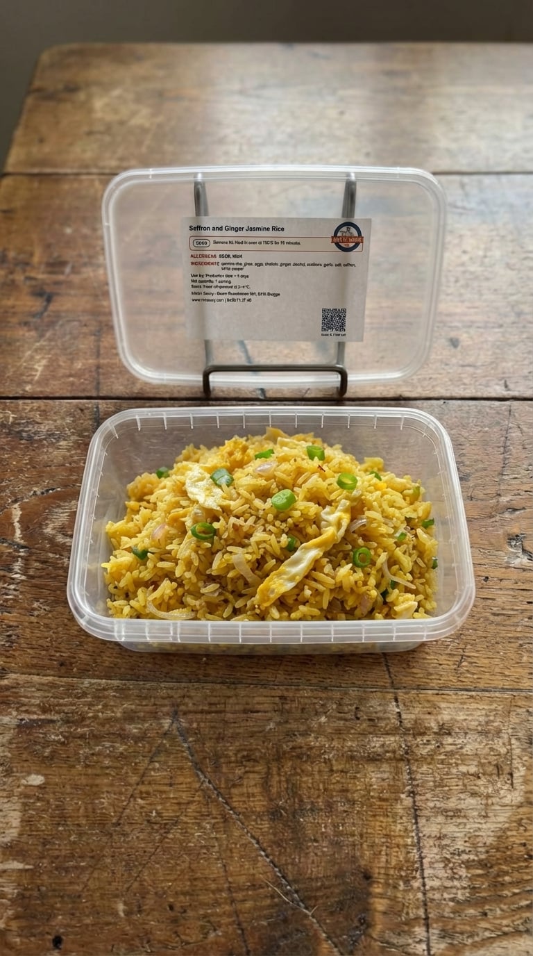 Golden Saffron and Ginger Aromatic Fried Rice packaging