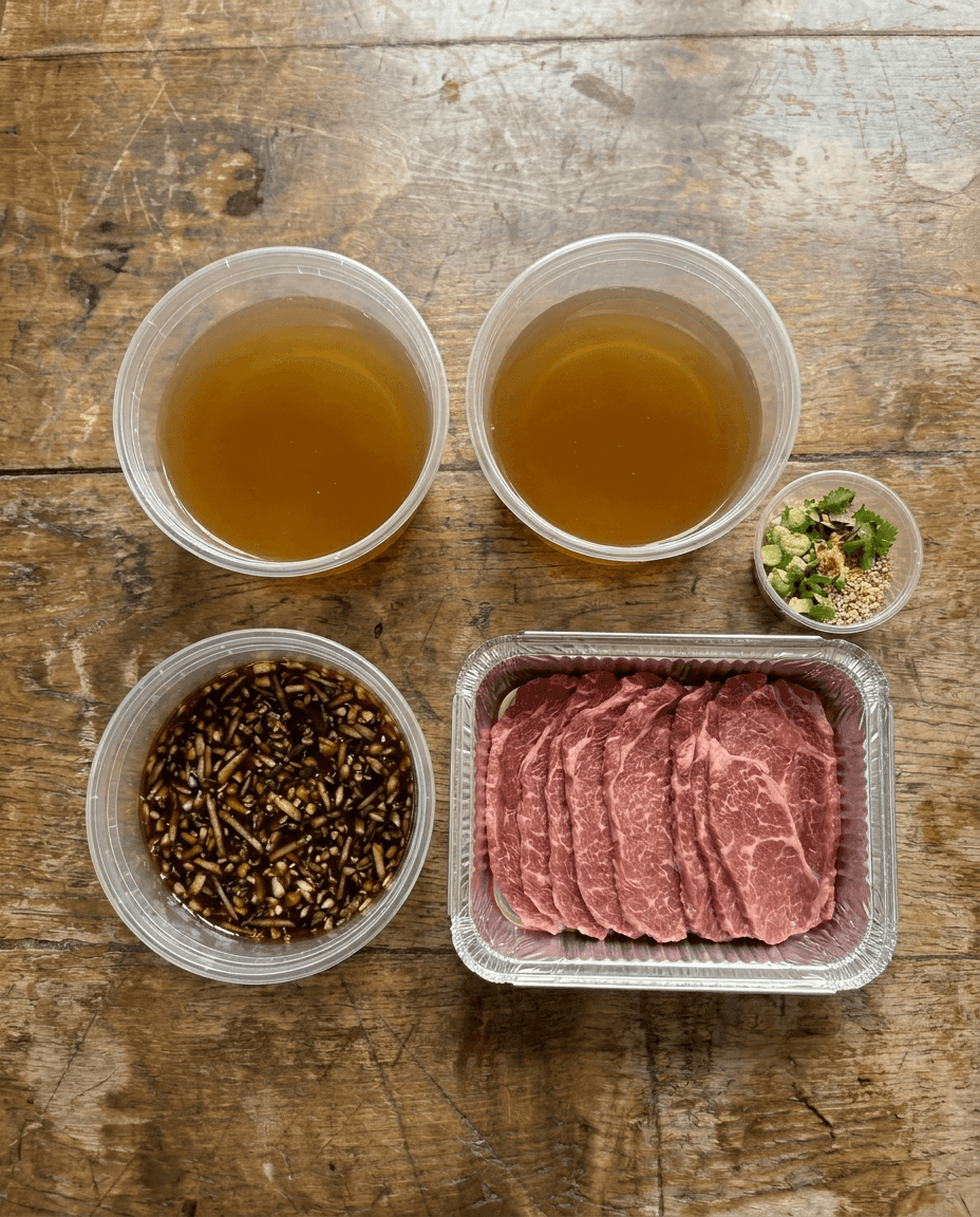 Shabu-Jeongol Doré au Rumsteck Émincé Mariné au Gingembre et à l'Ail packaging