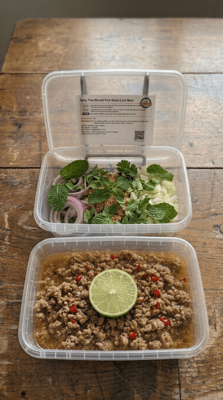 Spicy Minced Pork Salad (Larb Moo) packaging