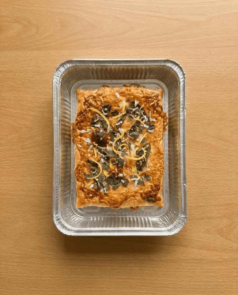 Puff Pastry with Sage, Parmesan & Lemon Zest van Mr. Saucy packaging