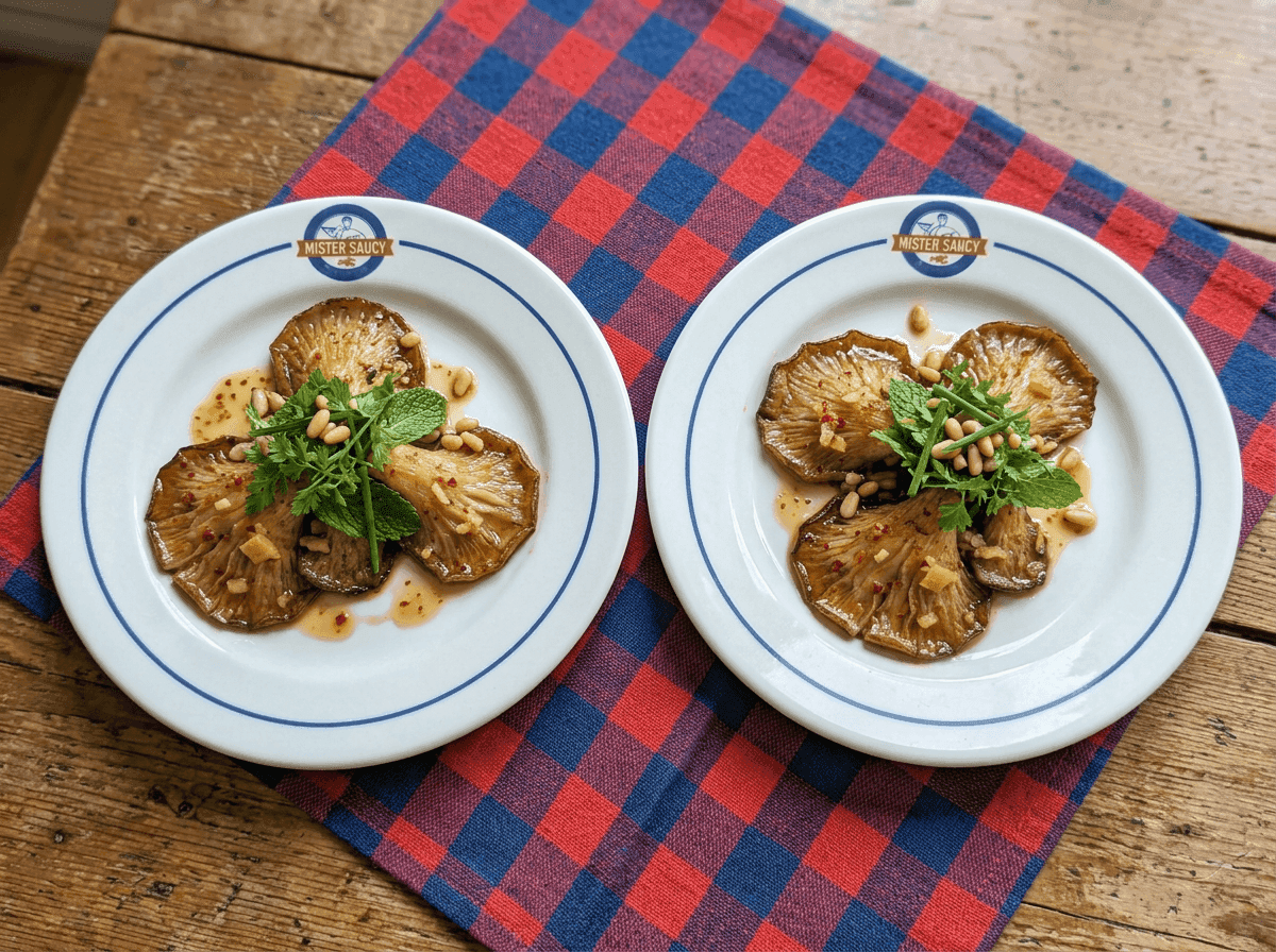 Quick Seared Oyster Mushrooms with Korean Sauce Vierge