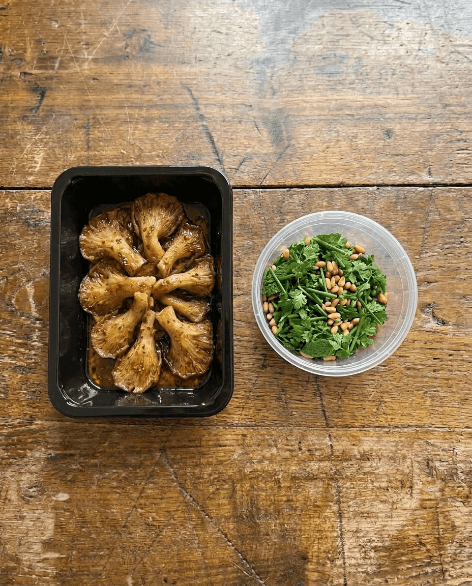 Pleurotes Saisis Rapides avec Sauce Vierge Coréenne packaging