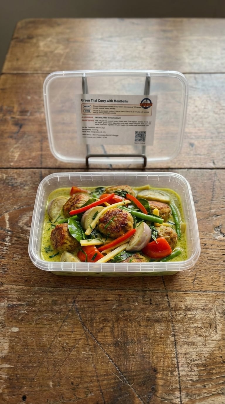 Veal and Pork Meatball Green Curry packaging