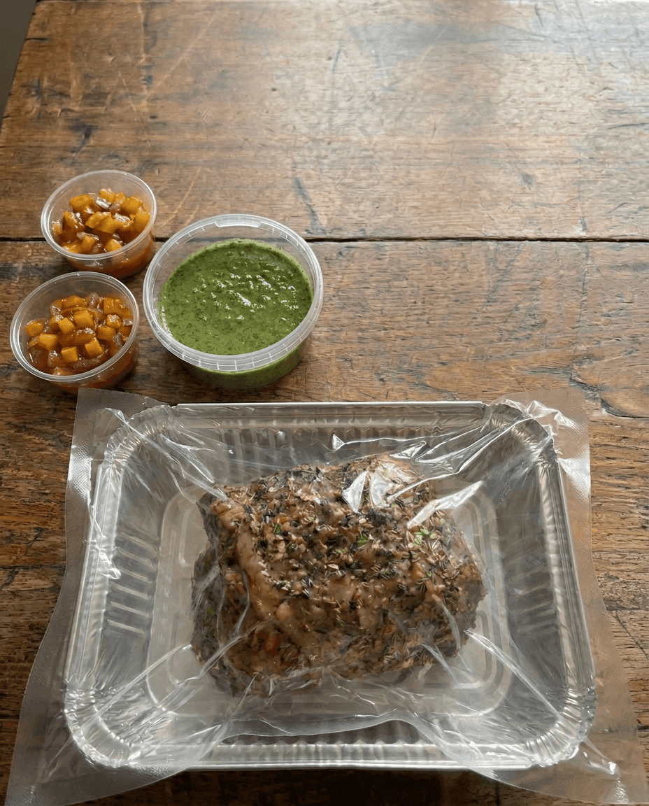 Gigot d'Agneau en Croûte d'Herbes avec Velouté à la Menthe packaging
