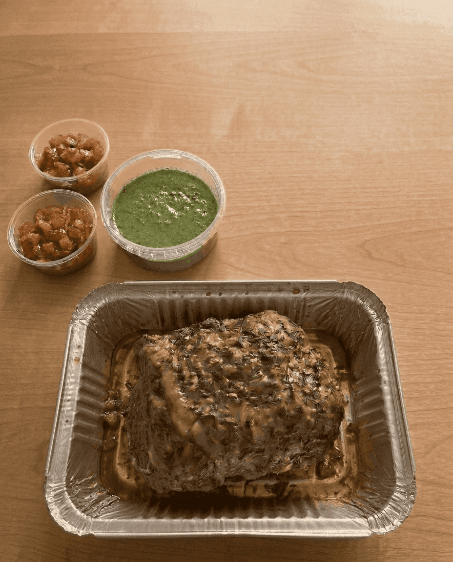 Herbal-Crusted Gigot d'Agneau with Mint Velouté de Mr. Saucy packaging