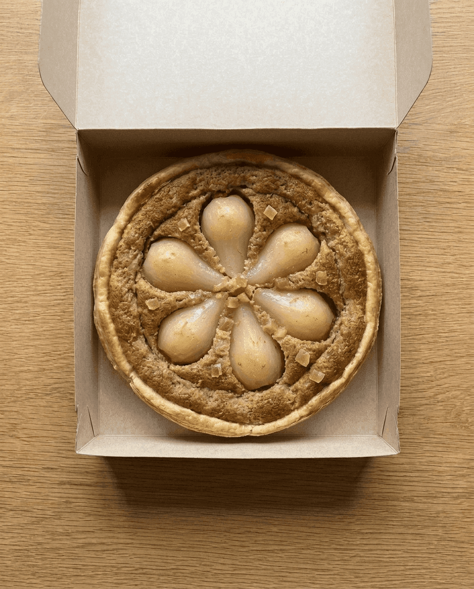Ginger-Infused Pear Bourdaloue on Flaky Puff Pastry de Mr. Saucy packaging