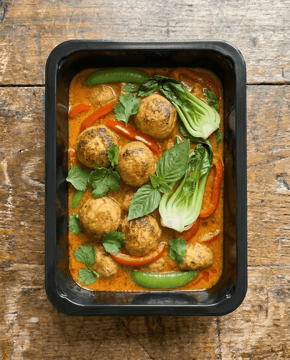 Lemongrass-Infused Red Curry with Pan-Seared Fish Balls & Garden Aromatics packaging
