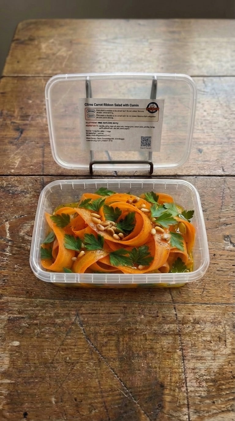 Salade de Rubans de Carottes à l'Algérienne, aux Agrumes, Cumin et Pignons de Pin Grillés packaging